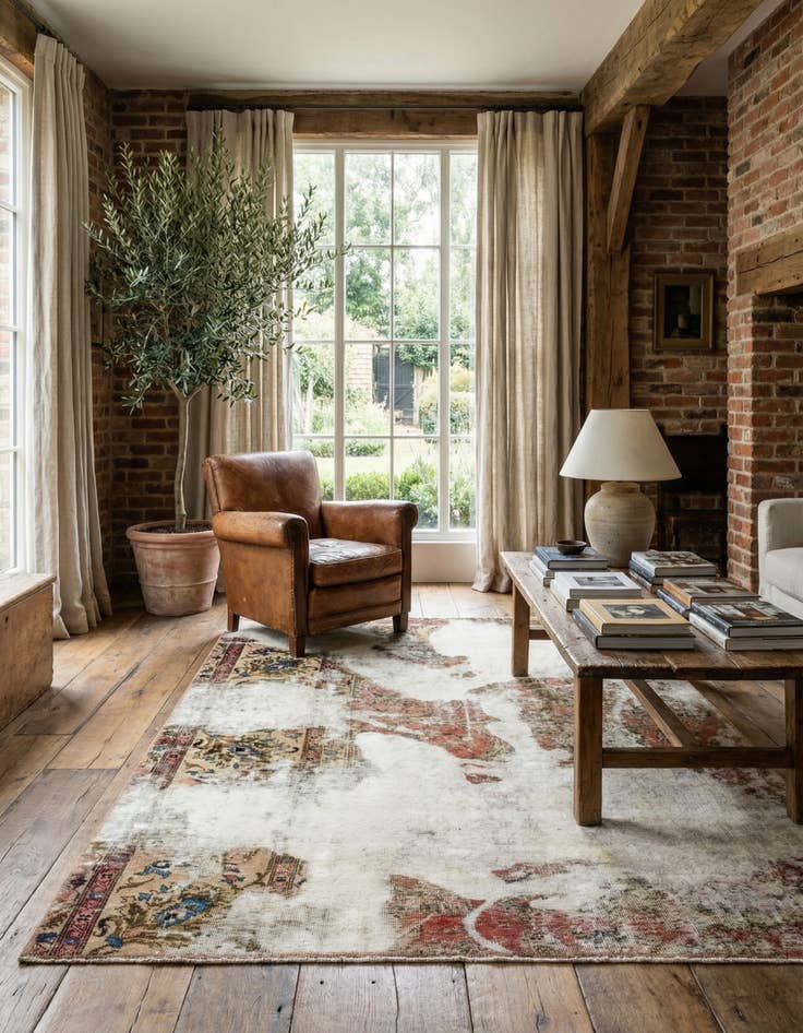 Detail image of 5' 3 x 6' 7  Hand Knotted Ultra Vintage Persian Wool Rug