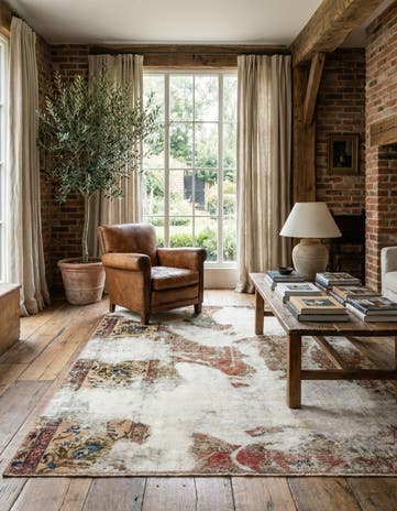 5' 3 x 6' 7 Hand Knotted Ultra Vintage Persian Wool Rug