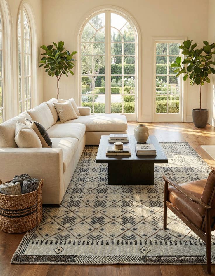 Detail image of  8' 5 x 12' 4  Hand Knotted Moroccan Wool Rug