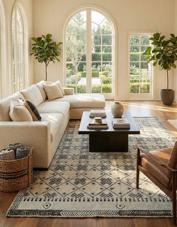 8' 5 x 12' 4 Hand Knotted Moroccan Wool Rug