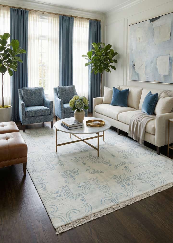 5' 7 x 7' 10 Hand Knotted Darya Wool Rug