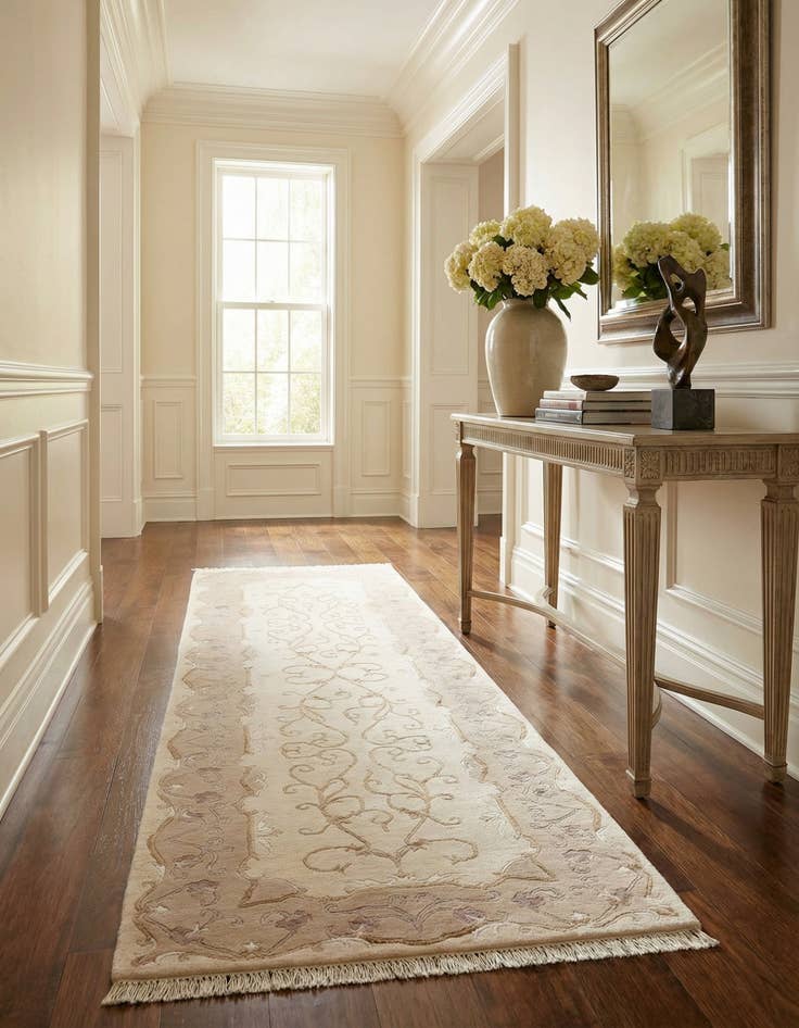 Detail image of 2' 11 x 9' 9 Hand Knotted Darya Wool Runner Rug