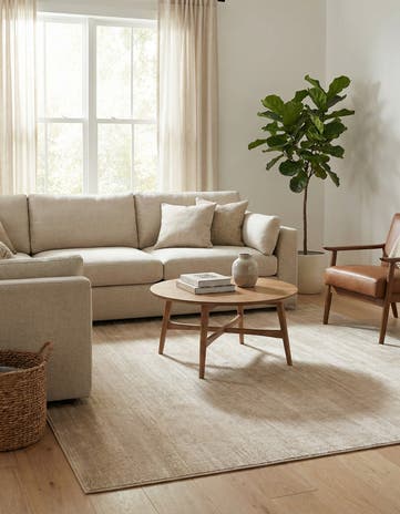Jill Zarin Beige Uptown Madison Avenue Square Rug