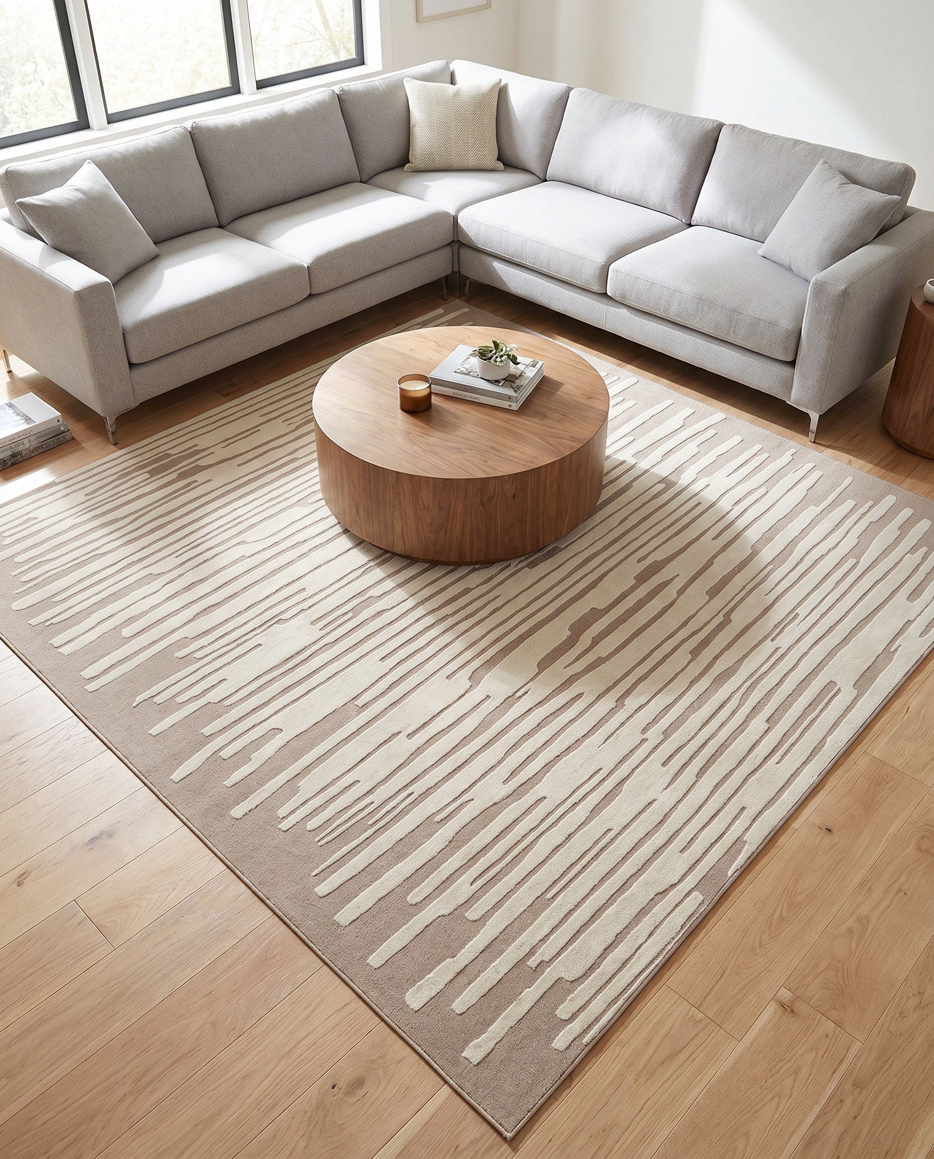 Jill Zarin Beige and Ivory Uptown Square Rug