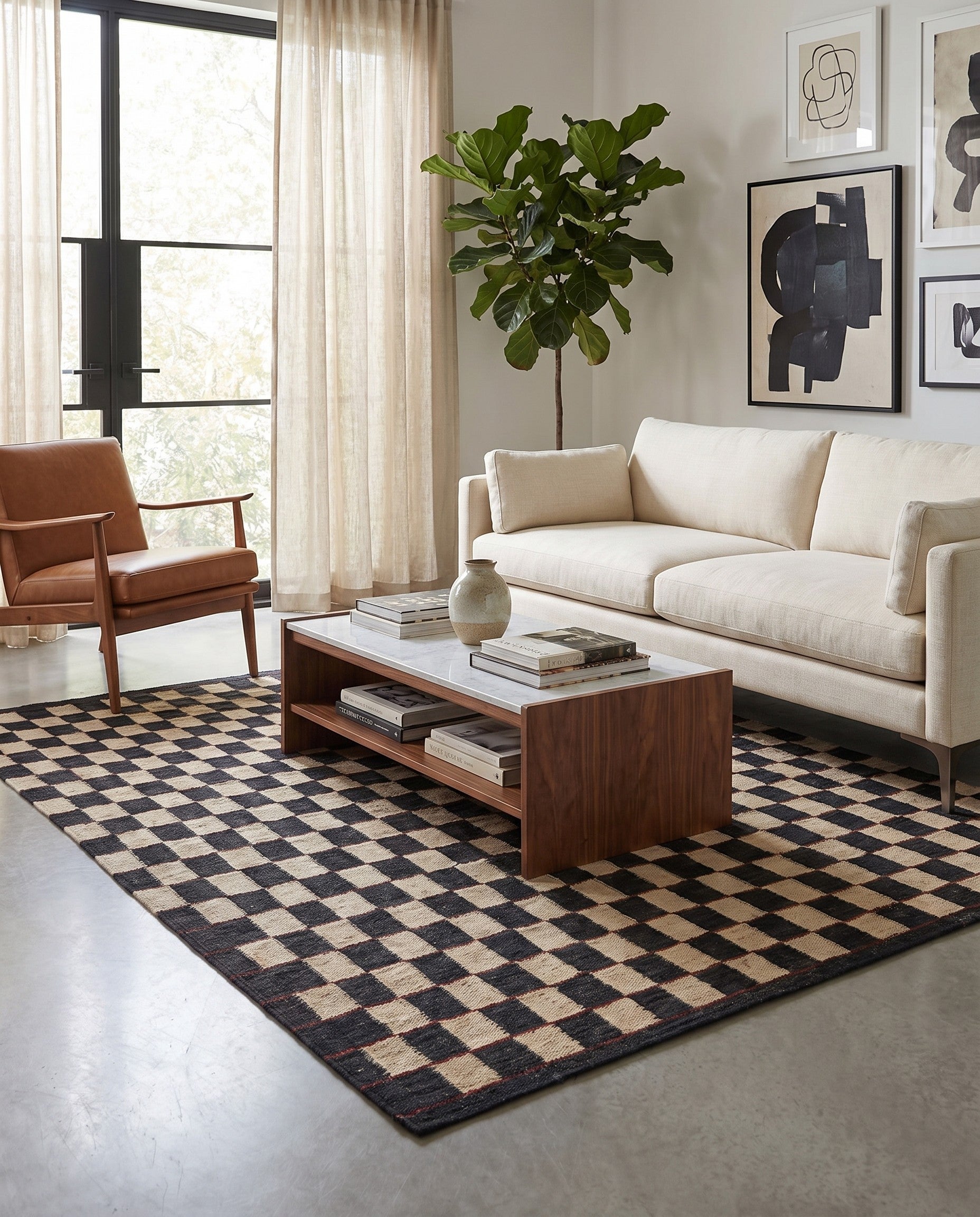 5' x 6' 3 Hand Woven Kilim Modern Wool Rug