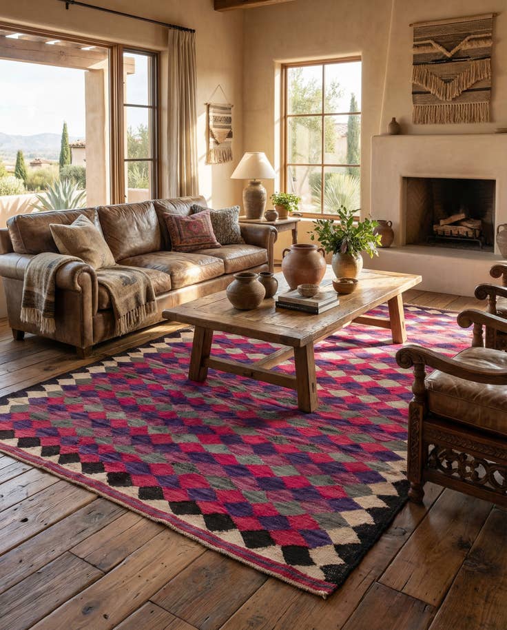 Detail image of 4' 8 x 7' 8 Hand Woven Kilim Fars Wool Rug