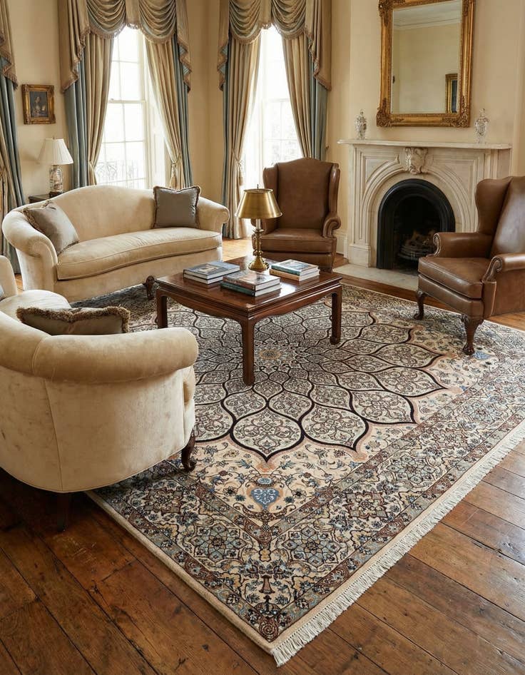 Detail image of  6' 9 x 6' 9 Nain Square Rug