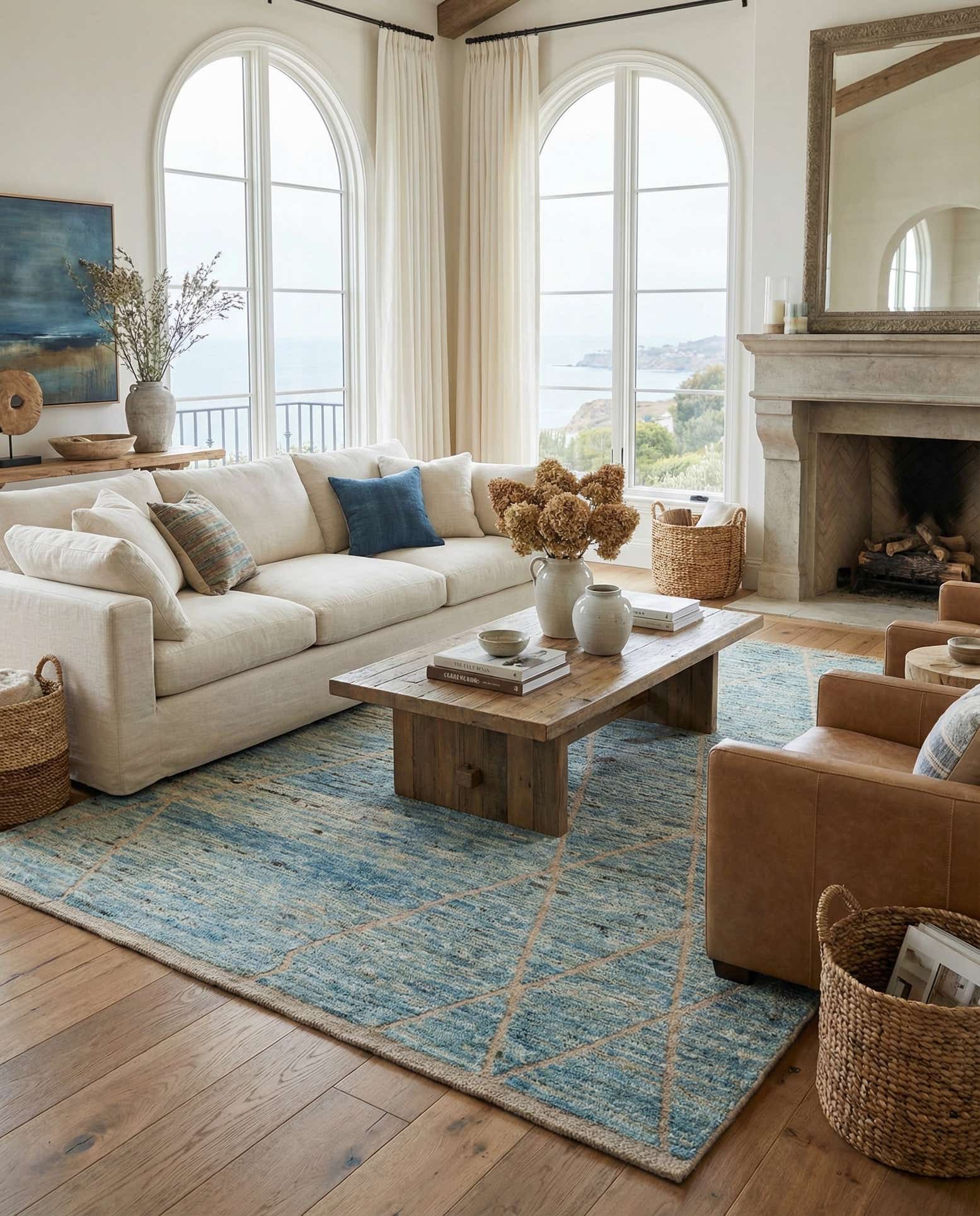 6' 10 x 9' 10 Hand Knotted Darya Wool Rug