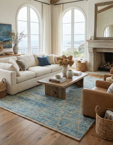 6' 10 x 9' 10 Hand Knotted Darya Wool Rug
