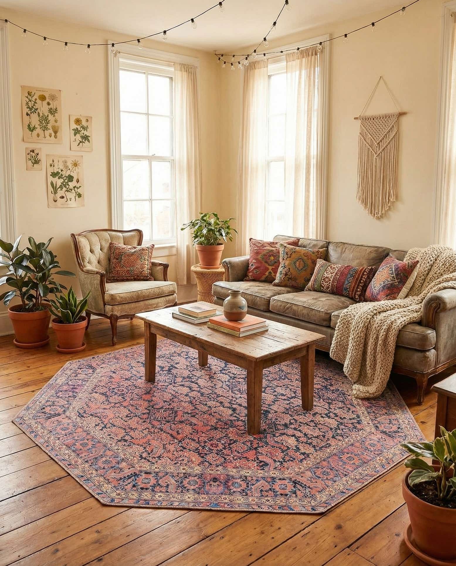 7' 6 x 7' 6 Washable Timeless Octagon Rug