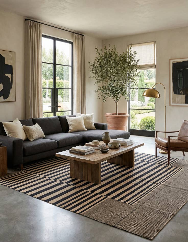 Detail image of  7' 2 x 9' 7  Hand Woven Kilim Modern Wool Rug