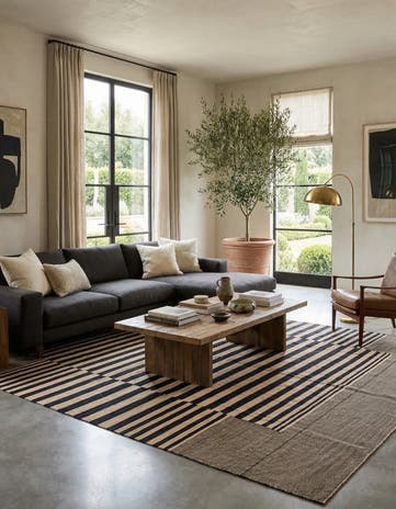 7' 2 x 9' 7 Hand Woven Kilim Modern Wool Rug