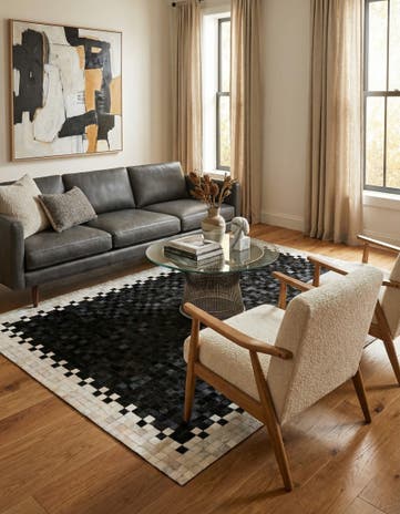 4' 11 x 7' 10 Cowhide Stocks Rug