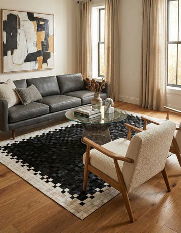 4' 11 x 7' 10 Cowhide Stocks Rug