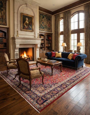 9' 3 x 12' Mashad Wool Rug