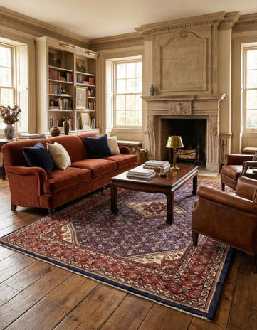 6' 11 x 10' 8 Hamedan Wool Rug