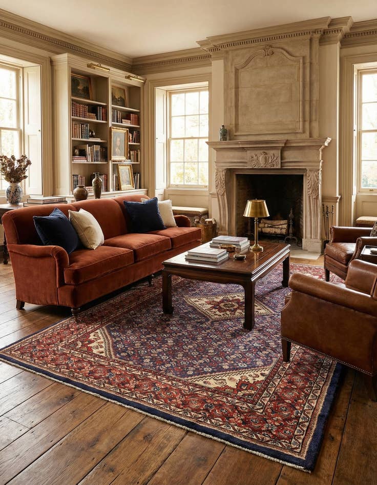 Detail image of 6' 11 x 10' 8 Hamedan Wool Rug