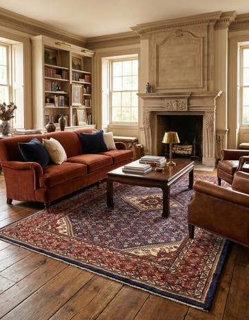 6' 11 x 10' 8 Hamedan Wool Rug