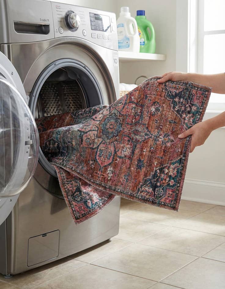 Detail image of  2' 7 x 14'  Washable Nostalgia Runner Rug