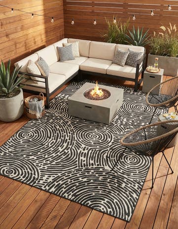 9' x 12' Easy-Clean Modern Indoor / Outdoor Rug