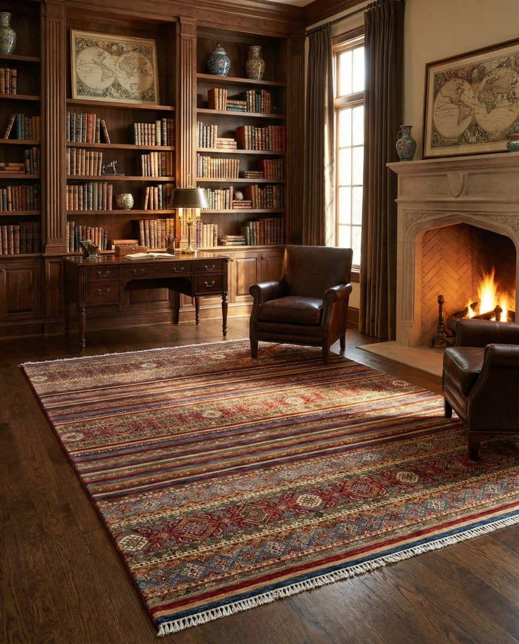 Detail image of 8' 8 x 12' Torkman Wool Rug