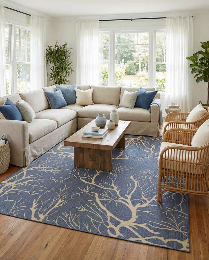 8' x 11' 4 Easy-Clean Botanical Indoor / Outdoor Rug