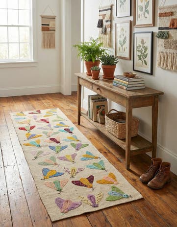 2' 5 x 7' 8 Hand Woven Kilim Suzani Wool Runner Rug