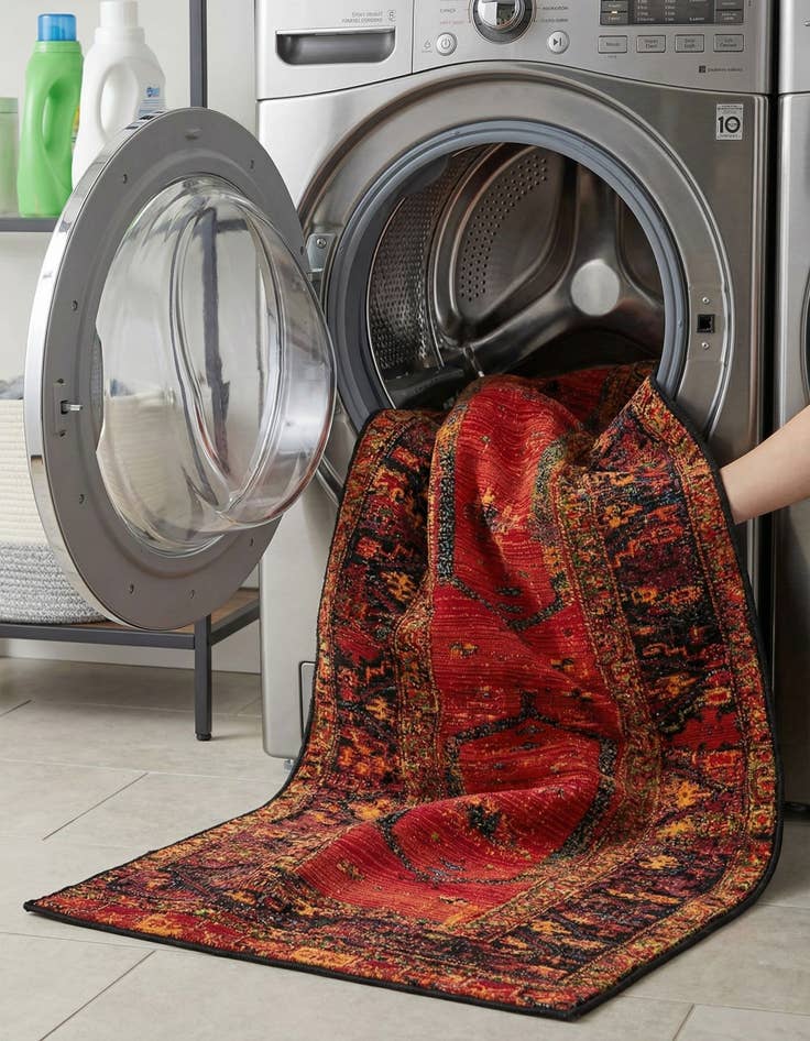 Detail image of 2' 7 x 12'  Washable Tribal Indoor / Outdoor Runner Rug