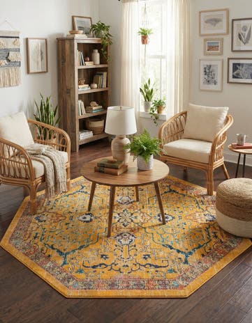 Yellow Lola Octagon Rug