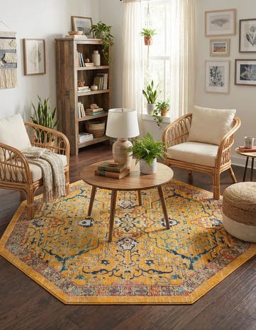 Yellow Lola Octagon Rug