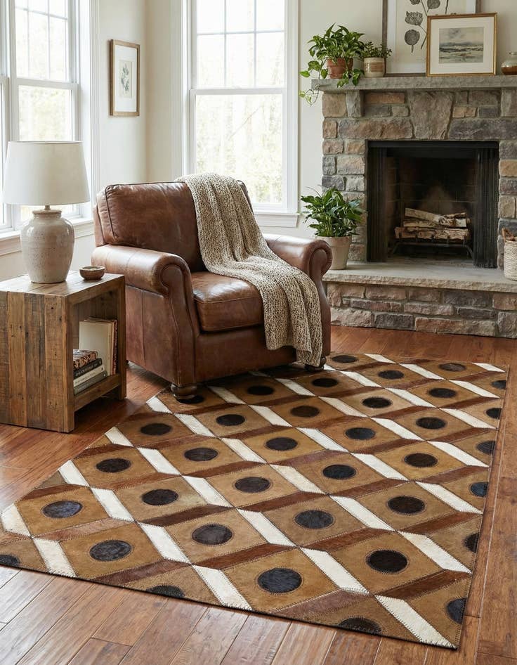 Detail image of 2' x 3' Cowhide Leather Rug