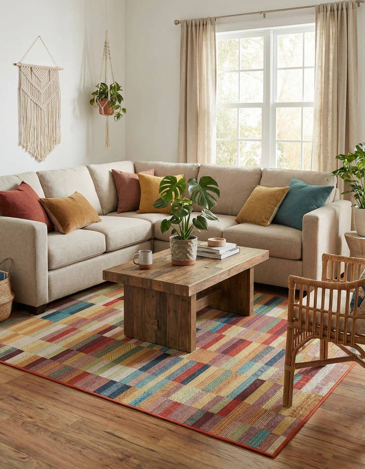 Detail image of 5' 3 x 8'  Washable Baja Indoor / Outdoor Rug