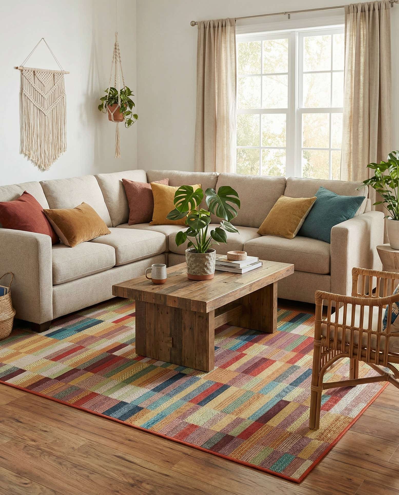 5' 3 x 8' Easy-Clean Baja Indoor / Outdoor Rug