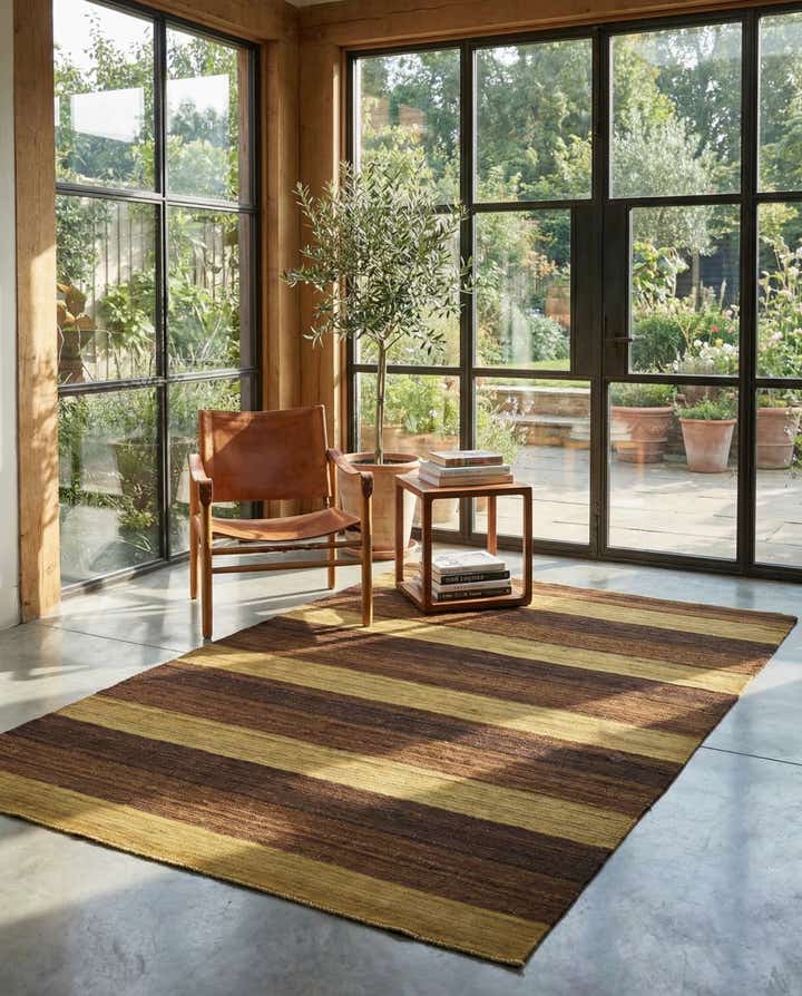 5' 1 x 6' 10 Hand Woven Kilim Afghan Wool Rug