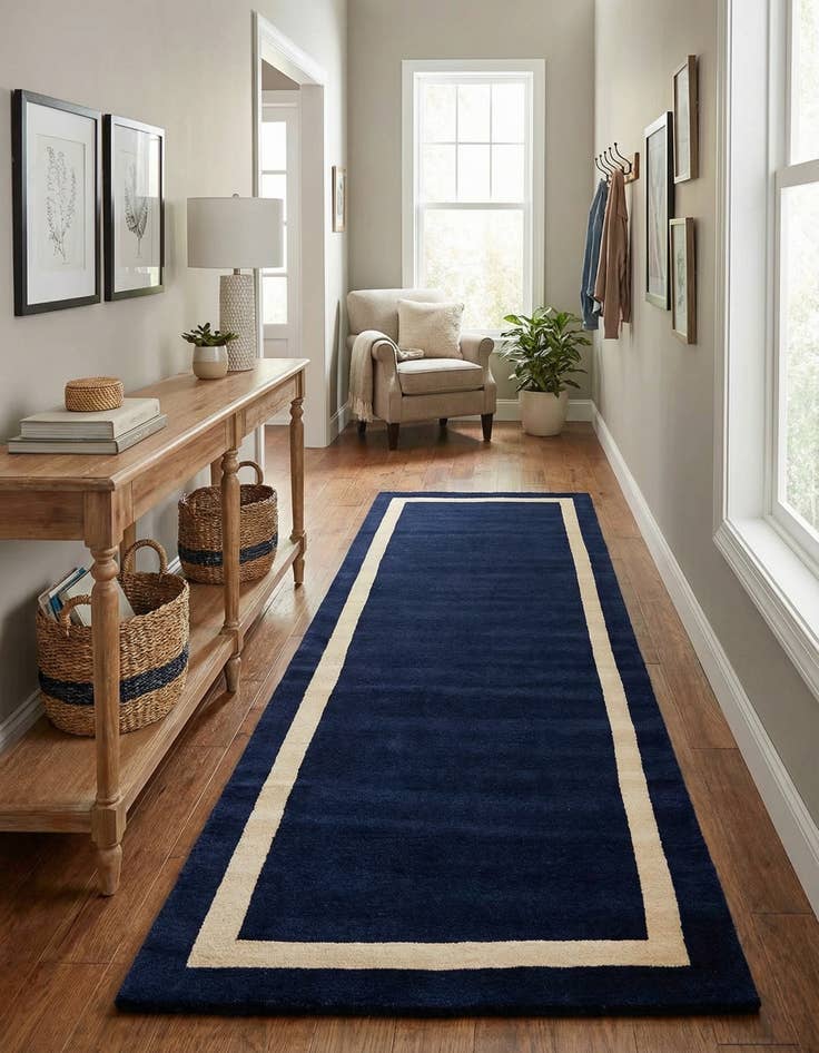 Detail image of 3' 3 x 10' Jill Zarin Border Wool Runner Rug