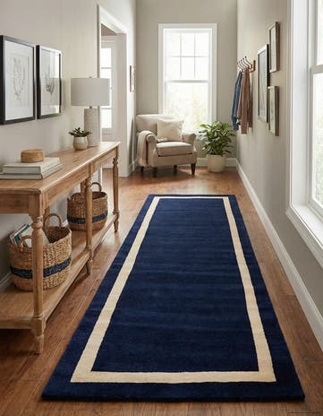3' 3 x 10' Jill Zarin Border Wool Runner Rug