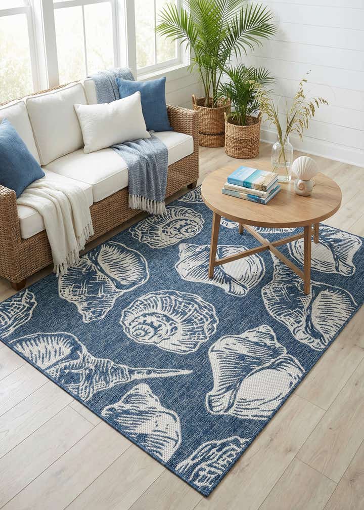 5' 3 x 7' Easy-Clean Coastal Indoor / Outdoor Rug