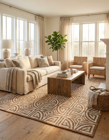 9' x 12' Hand Woven Chenille Jute Rug