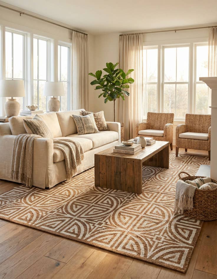 Detail image of 9' x 12'  Hand Woven Chenille Jute Rug