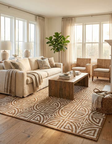 9' x 12' Hand Woven Chenille Jute Rug