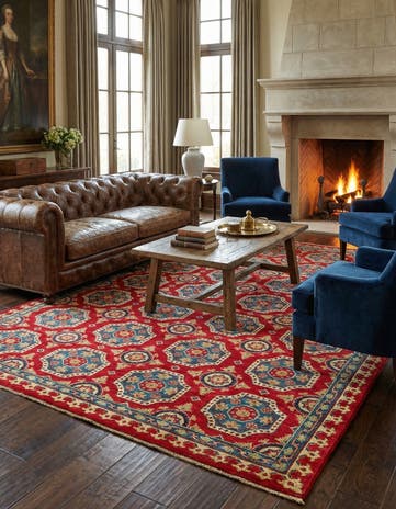 6' 8 x 9' 6 Hand Knotted Kazak Rug