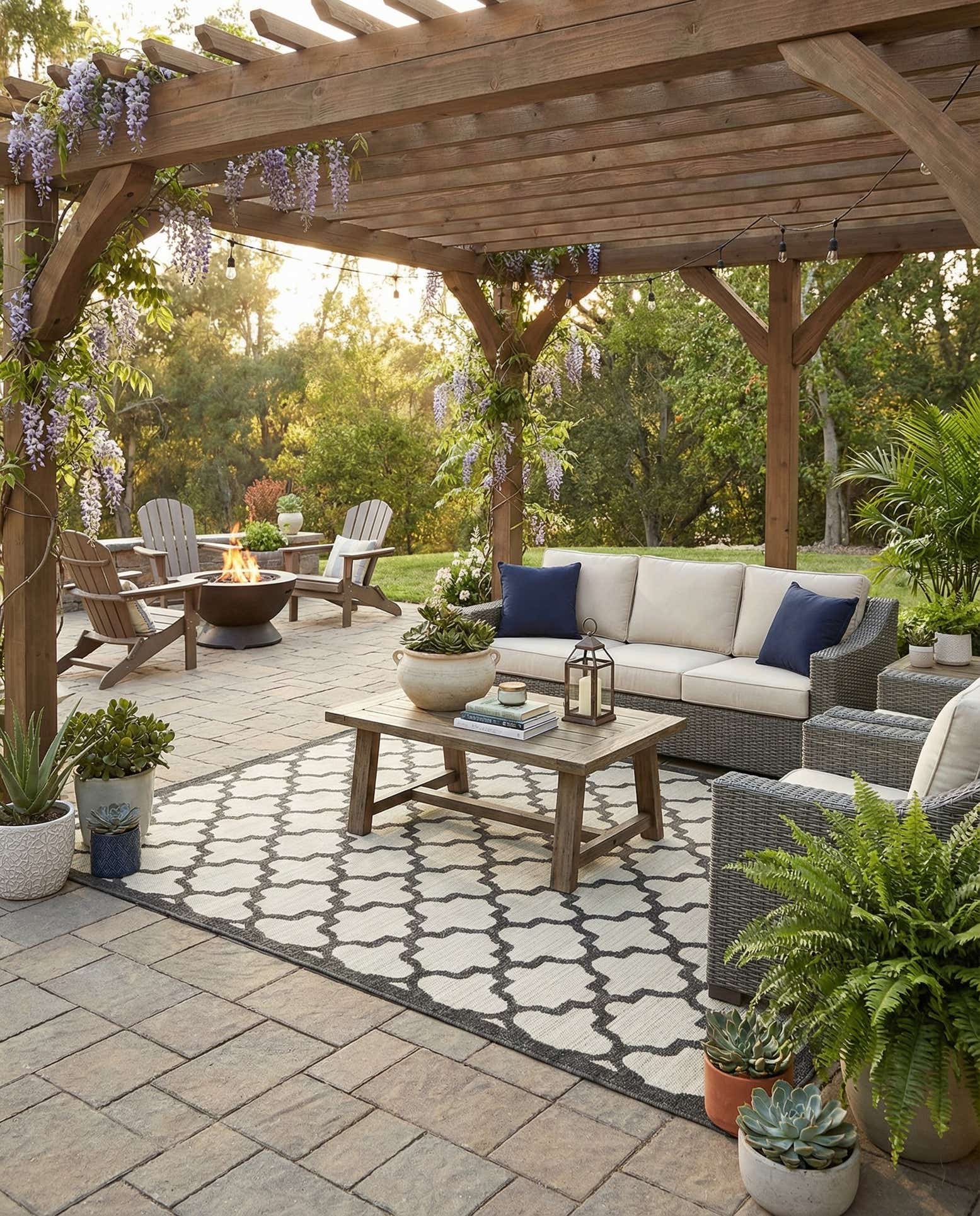 7' x 10' Easy-Clean Trellis Indoor / Outdoor Rug