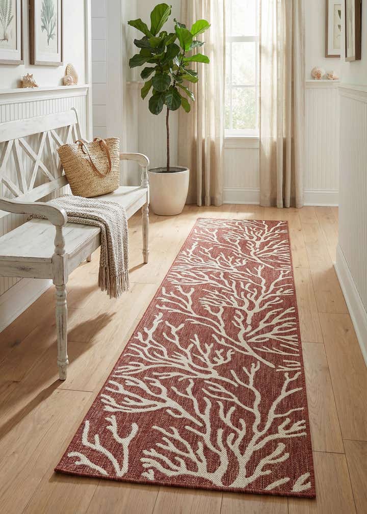 2' 7 x 12' Easy-Clean Coastal Indoor / Outdoor Runner Rug