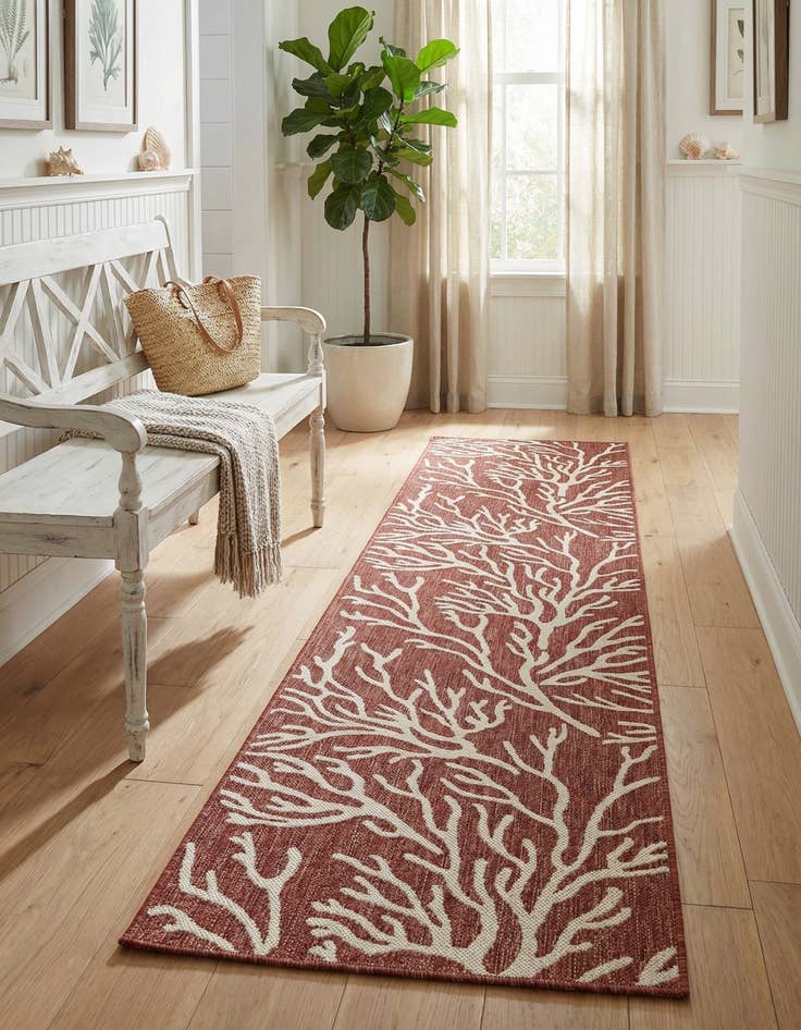 Detail image of  2' 7 x 12'  Washable Coastal Indoor / Outdoor Runner Rug