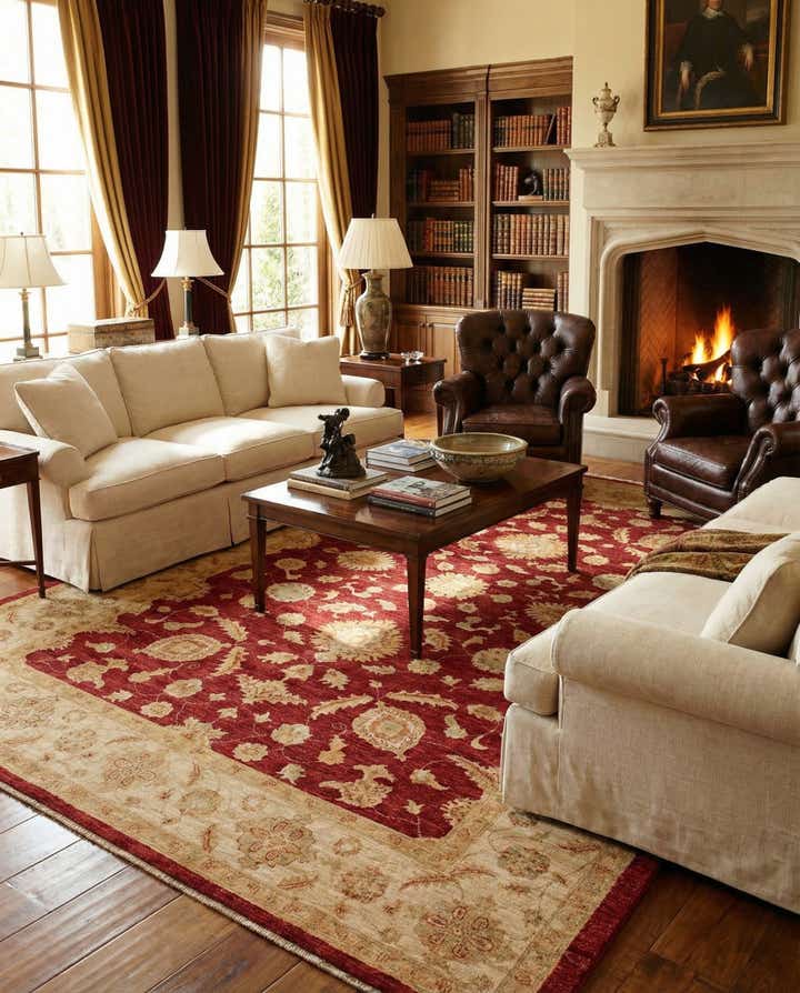 6' 8 x 9' 7 Hand Knotted Peshawar Ziegler Rug