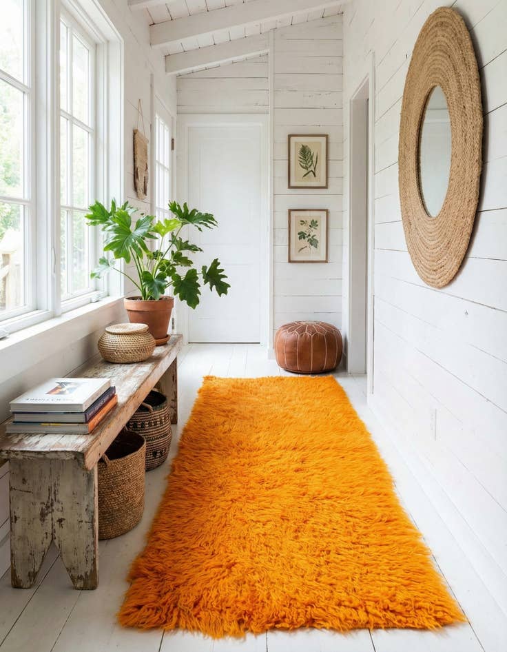 Detail image of 2' 2 x 4' 8  Hand Knotted Moroccan Wool Runner Rug