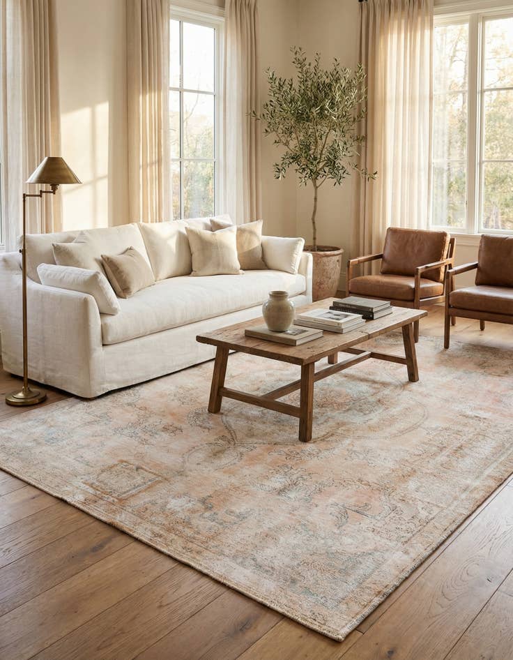 Detail image of  7' 5 x 10'  Hand Knotted Ultra Vintage Persian Wool Rug