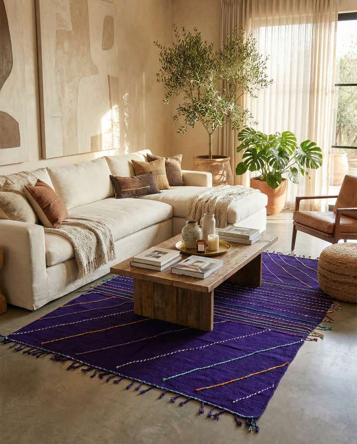 6' 9 x 9' 9 Hand Knotted Moroccan Wool Rug