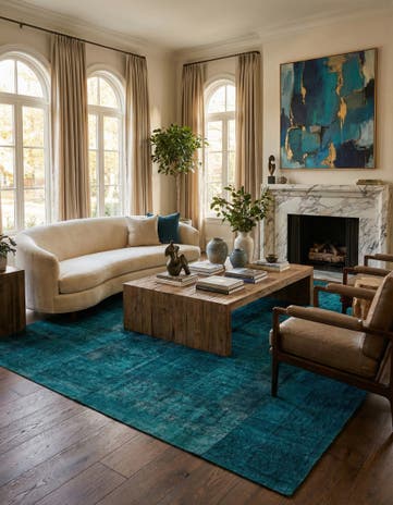 9' 10 x 9' 11 Hand Knotted Ultra Vintage Persian Wool Square Rug