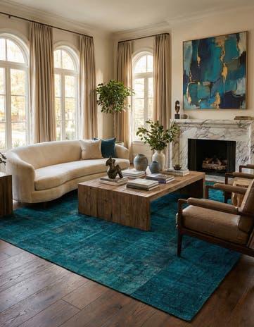 9' 10 x 9' 11 Hand Knotted Ultra Vintage Persian Wool Square Rug